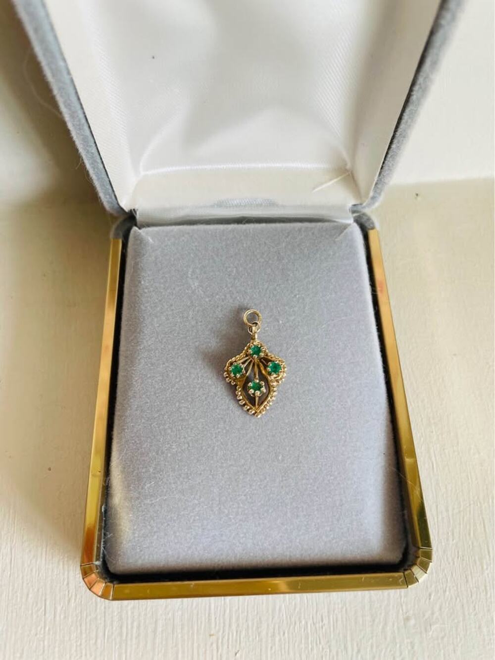 Antique 14K Emerald Pendant